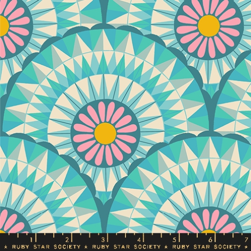 Patchwork Baumwolle - Ruby Star Society - Melody Miller - Carousel - Geometrics Turquoise